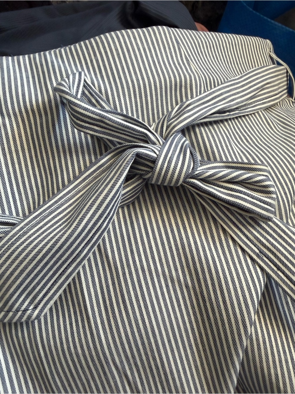 Lane Bryant Navy and White Striped Skirt with tie belt